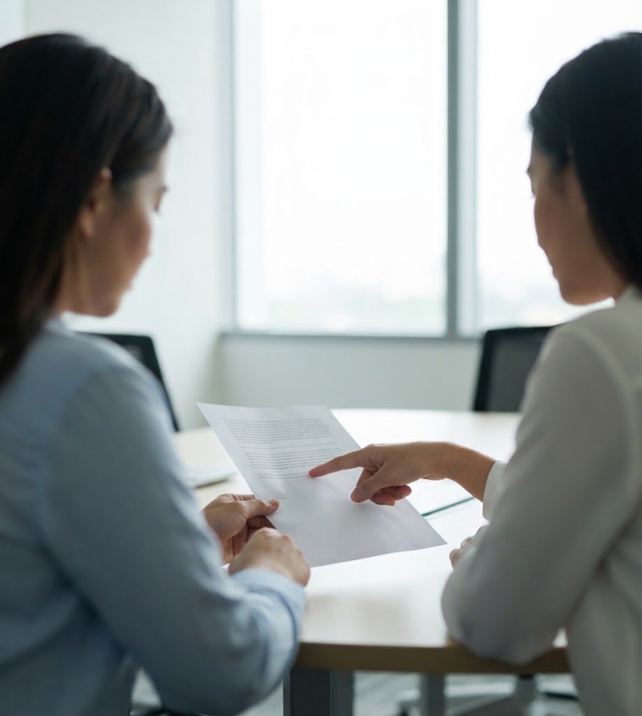 YusofPro translators reviewing a document together